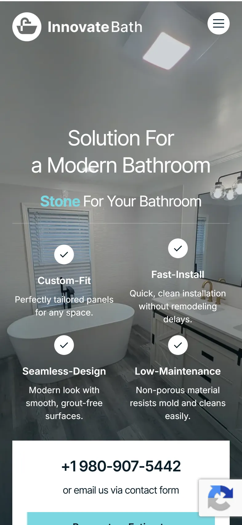 The Innovate Bath home page on a phone
