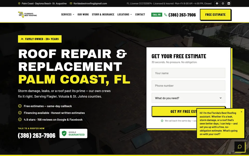 Florida's Best Roofing website