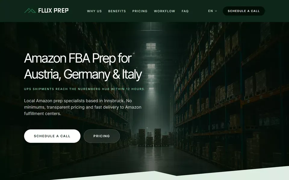 Webstránka FluxPrep